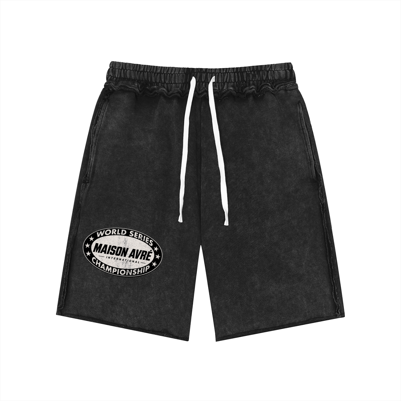 Unisex Mineral Wash Raw Edge Shorts