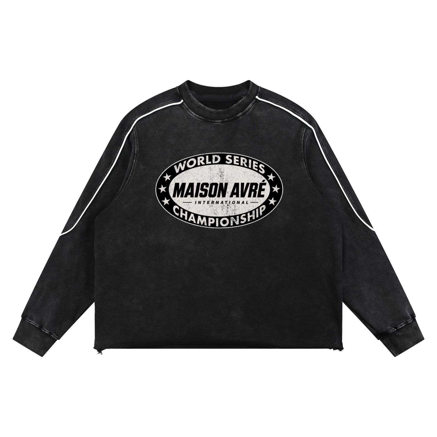 Mineral Wash Piping Raw Hem Sweatshirt